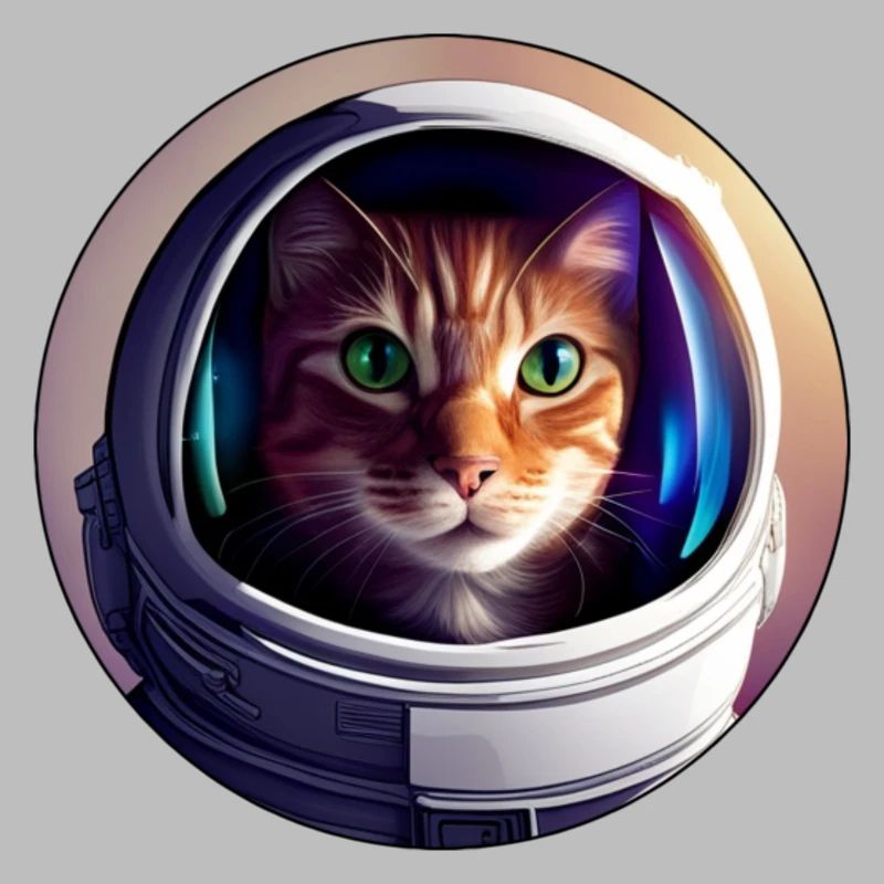 Chat de l’espace avec un casque