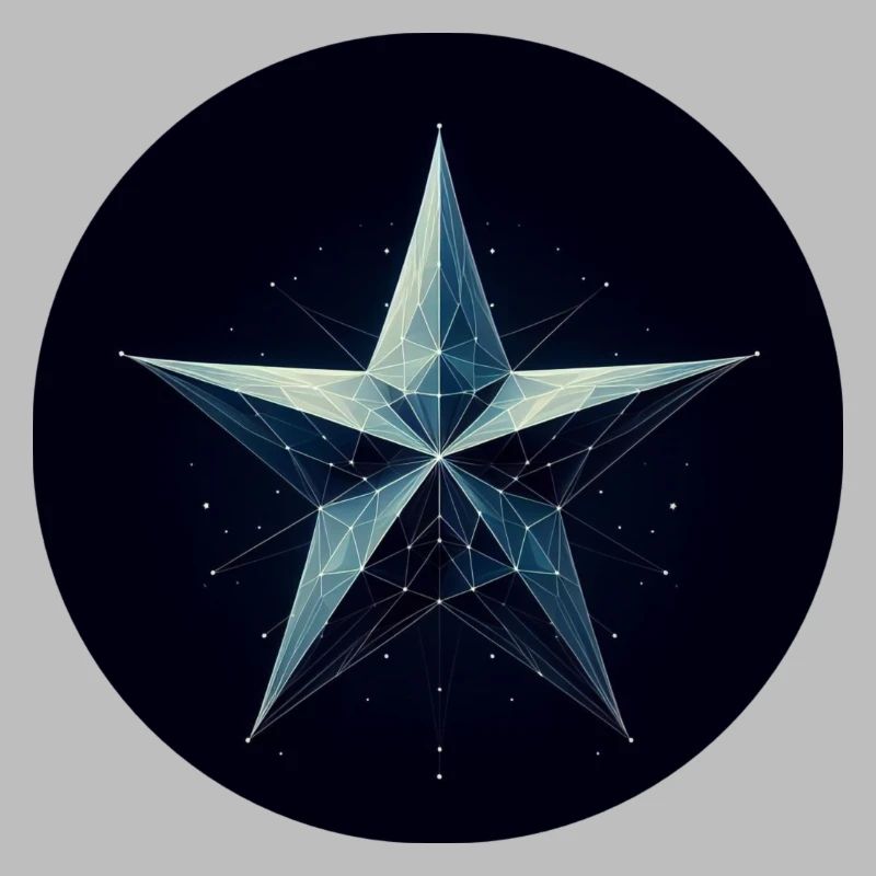 Étoile bleue dans le style polygonal