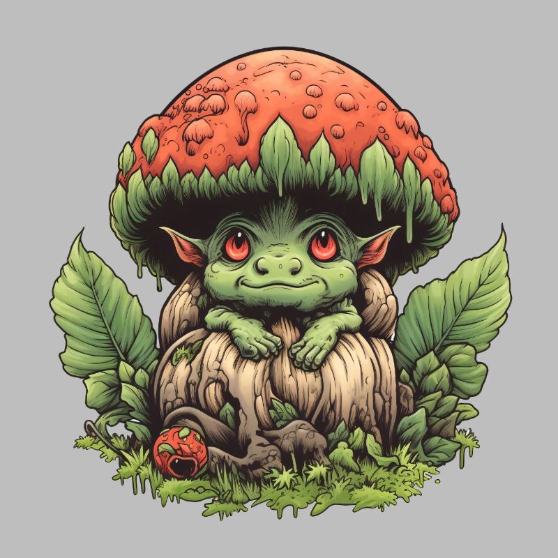 Petite Créature Champignon Fantasy Forêt Chemise Champignon