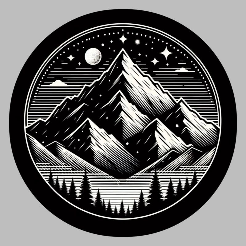 Mountain, Night, Starry Sky, Forest