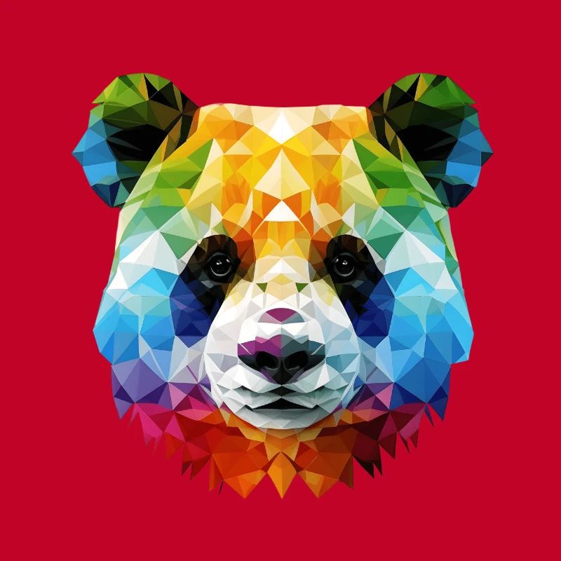 Pandakopf - bunt