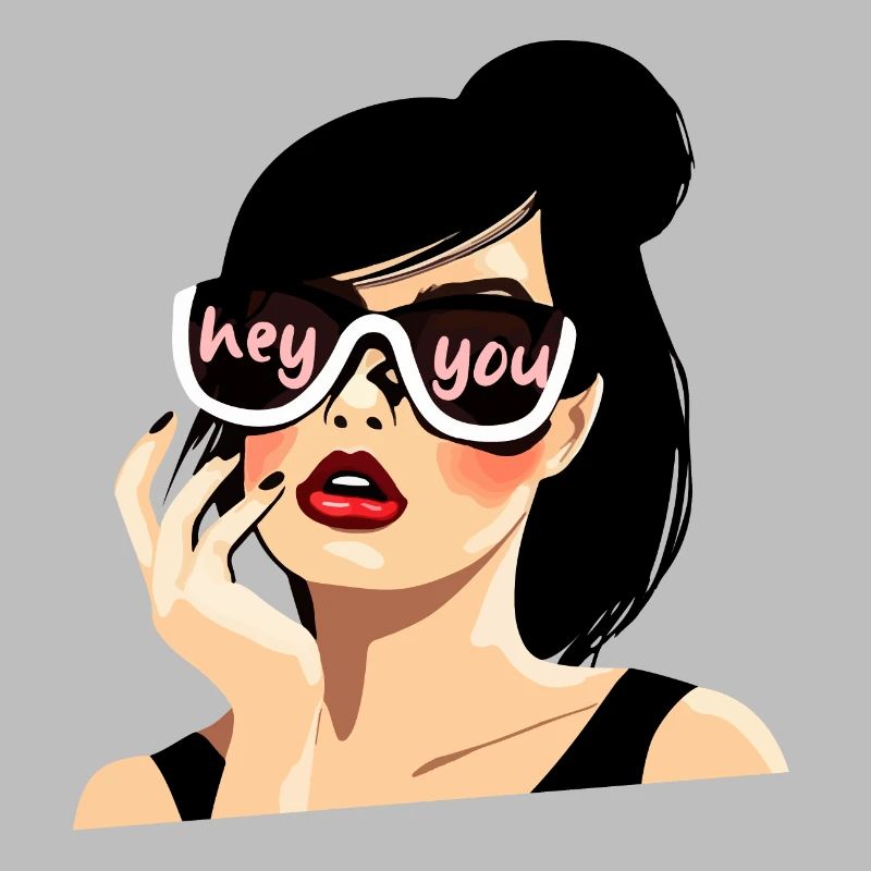 Sonnenbrille Stil"Hey Du" Illustration