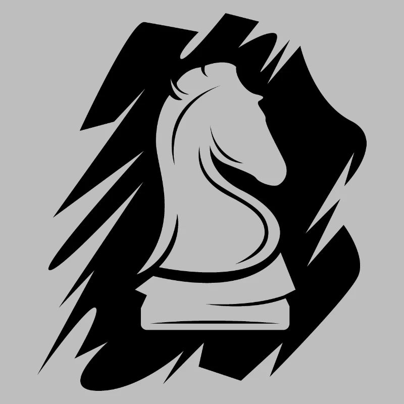 Icône d’illustration de cheval de brosse de logo d’échecs