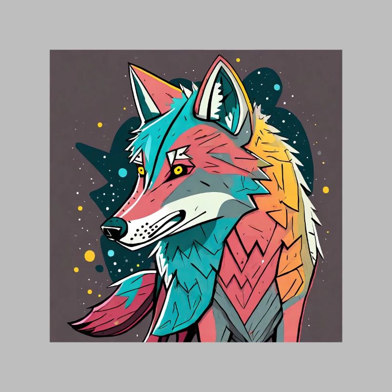Geometrischer Wolf Farbexplosion