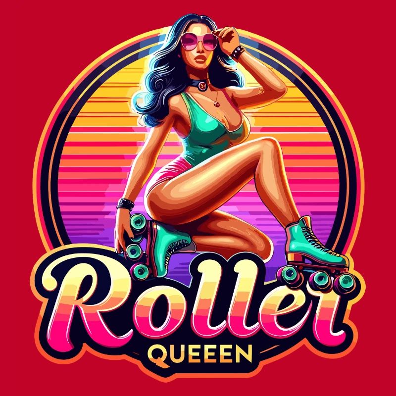 Vibrant Roller Queen Illustration