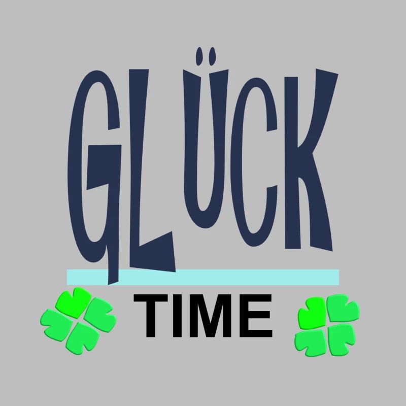 Glück-Time Neon mit Kleeblättern
