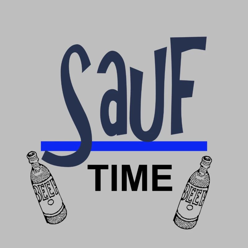 Sauf-Time-Logo mit Blauer Unterstreichung