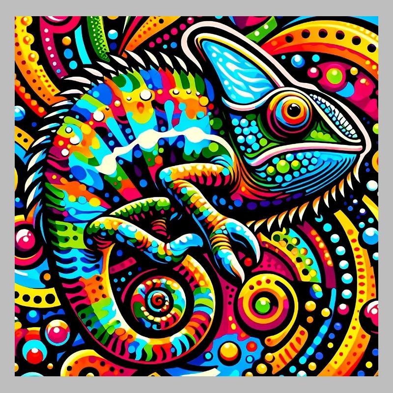 Caméléon Pop Art