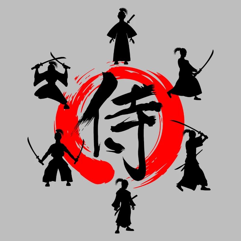 Enso zen circle with Samurai