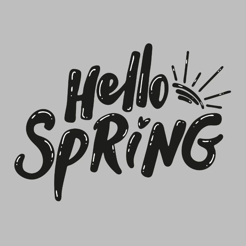 Hello Spring Season Bloom Lettering
