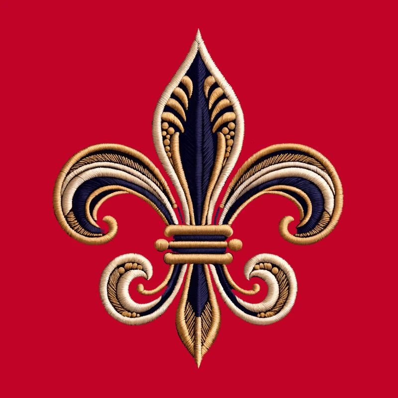 Elegant Fleur-de-Lis Embroidery Tee