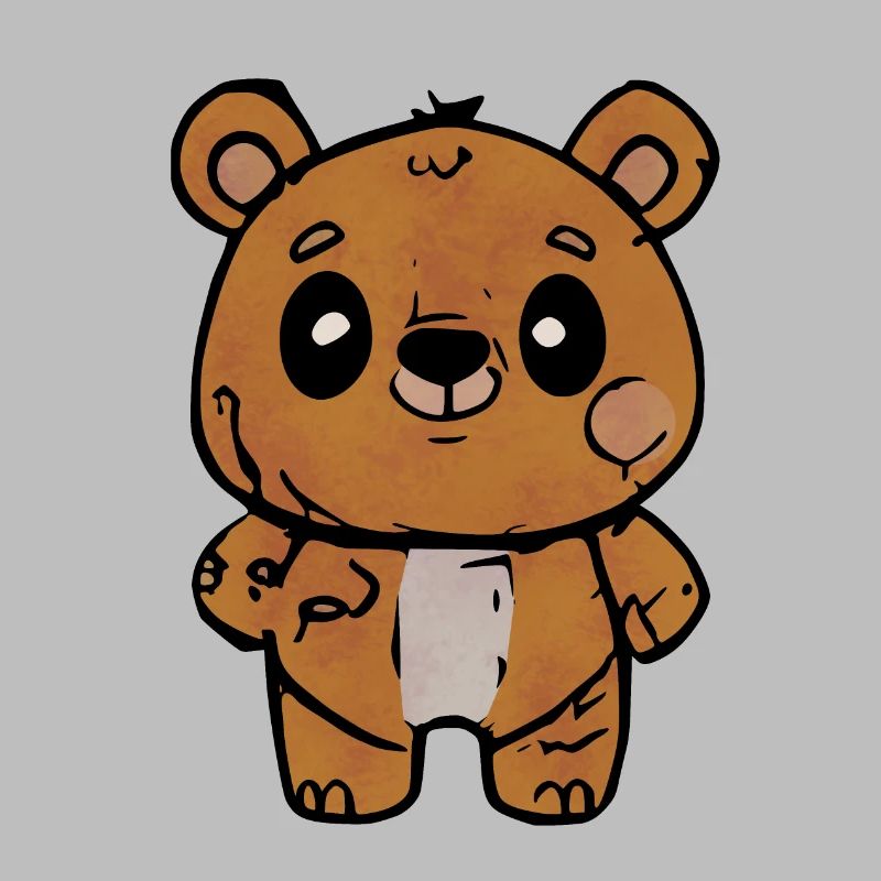 Cartoon Bear With Friendly Expression