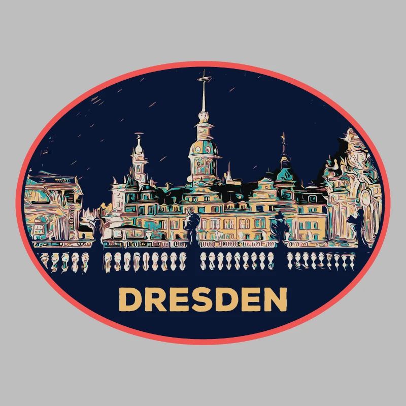 Dresden at Night: Mesmerizing Illustration