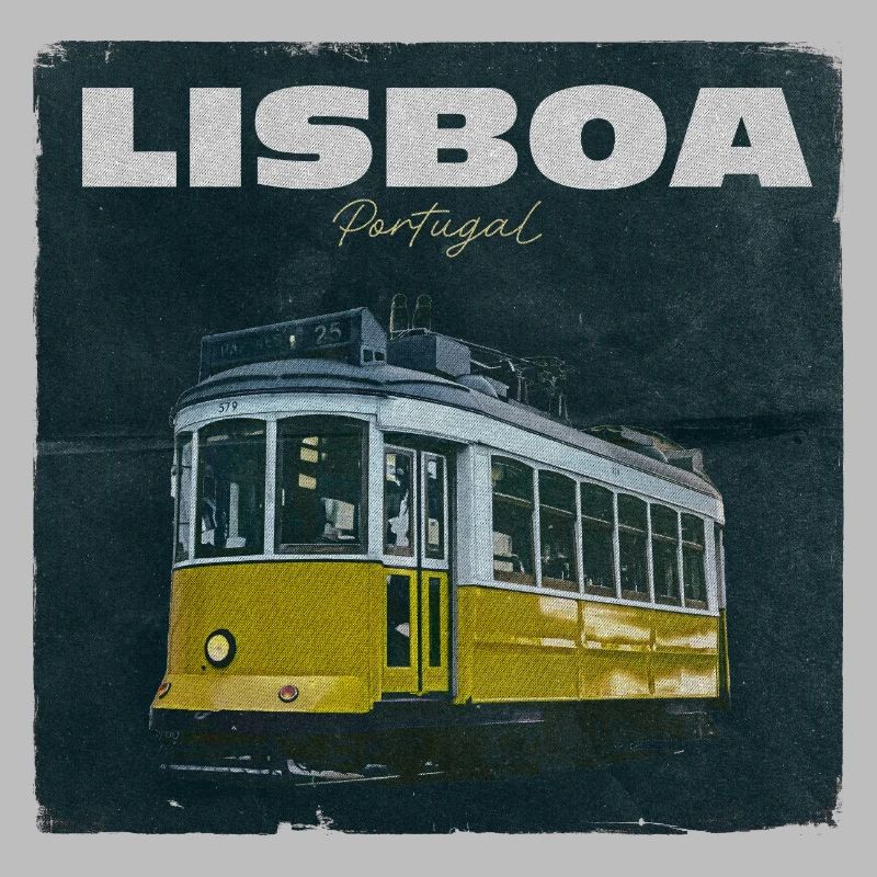 Tramway jaune de Lisbonne rétro