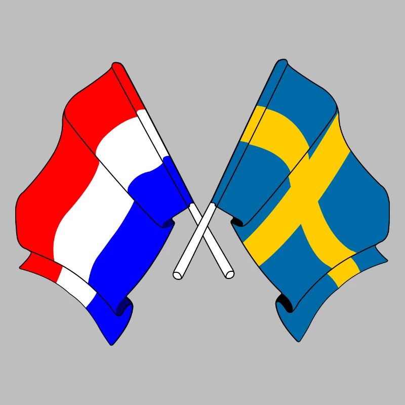 Drapeau des Pays-Bas et drapeau de la Suède