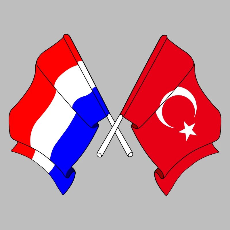 Drapeau des Pays-Bas et drapeau de la Turquie