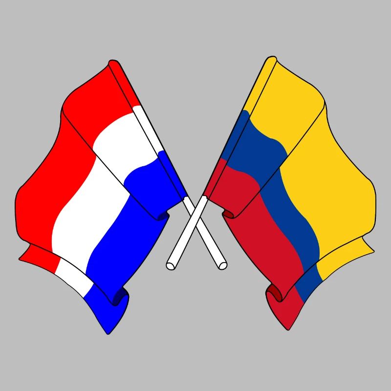 Drapeau des Pays-Bas et drapeau de la Colombie