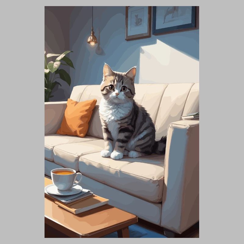 Cat on sofa