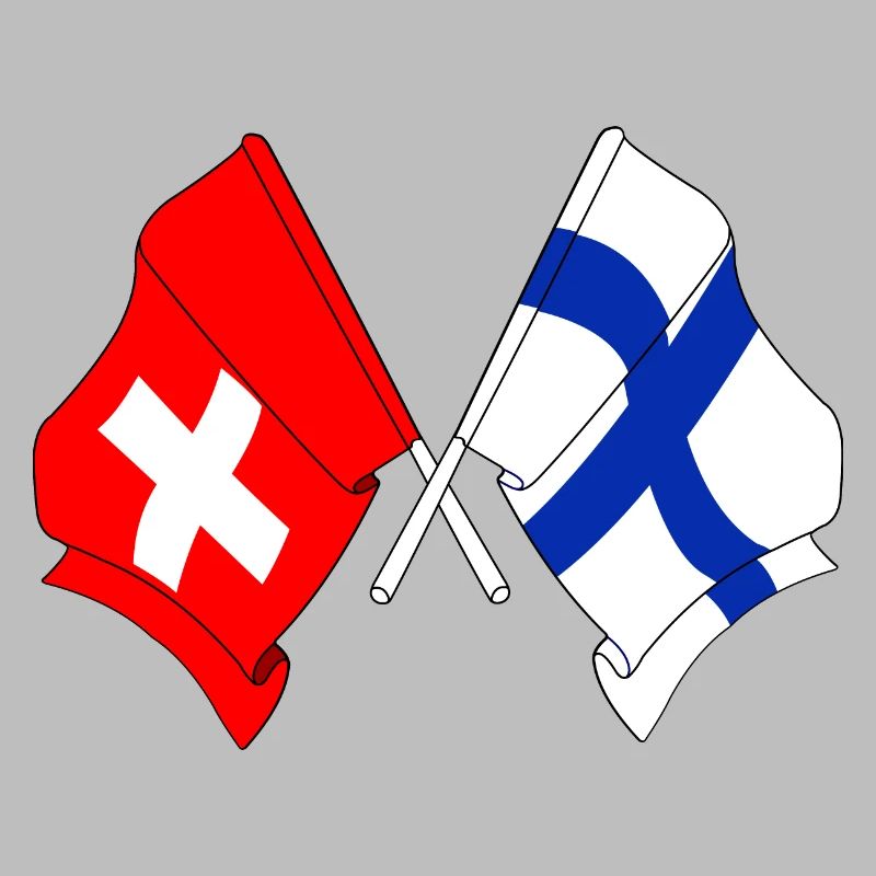 Drapeau de la Suisse et drapeau de la Finlande