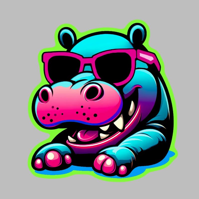 Nilpferd mit Sonnenbrille