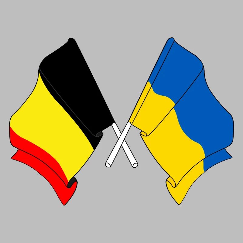 Drapeau de la Belgique, drapeau de l’Ukraine