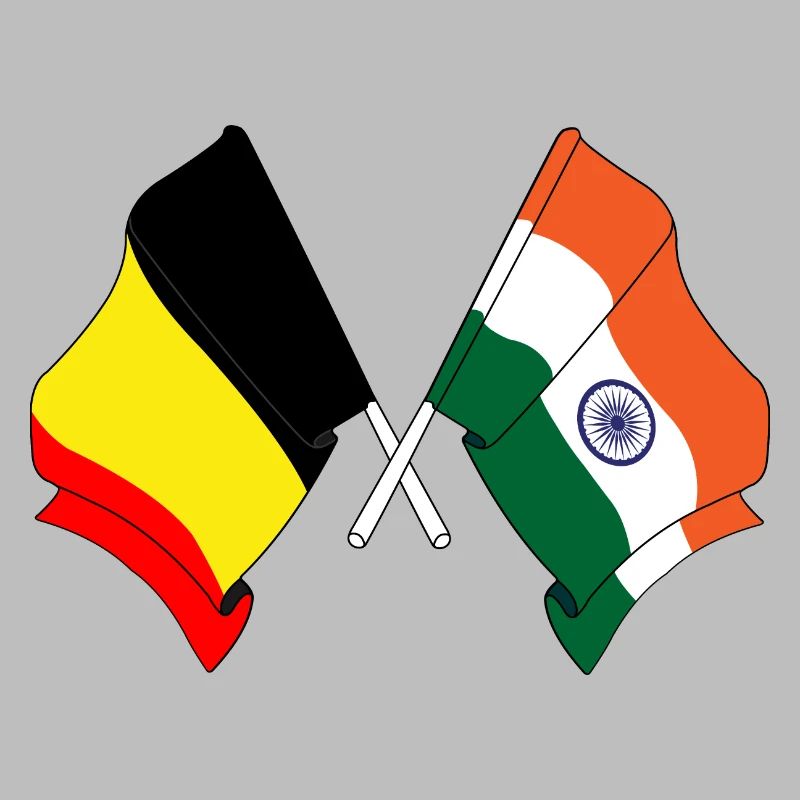 Drapeau de la Belgique, drapeau de l’Inde