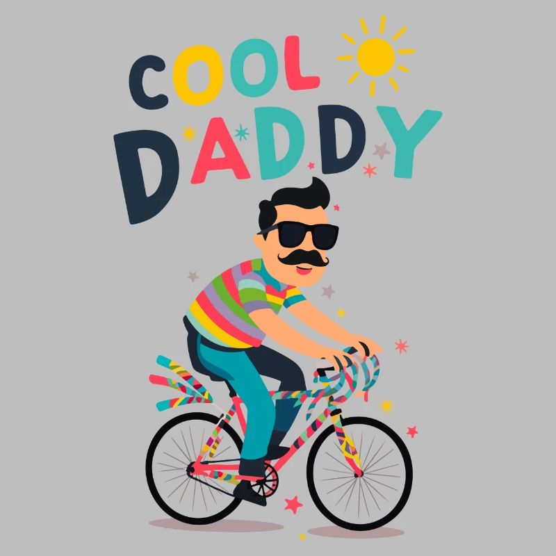 Vibrant Cool Daddy Cyclist Design