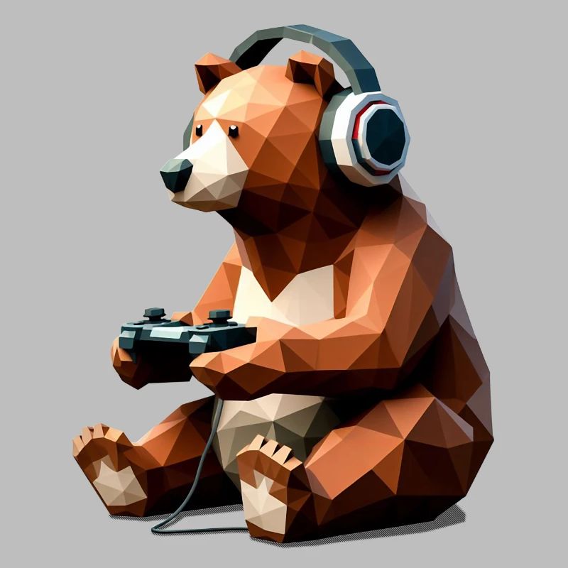 Gaming Bär mit Headset & Controller