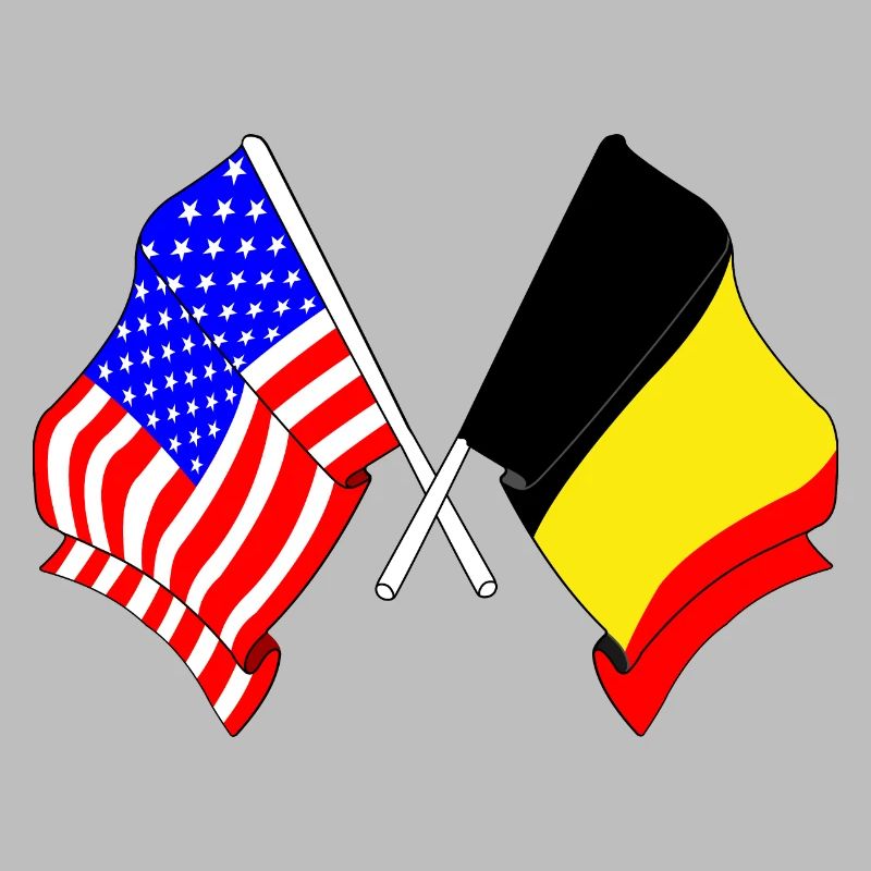 Drapeau des États-Unis et drapeau de la Belgique