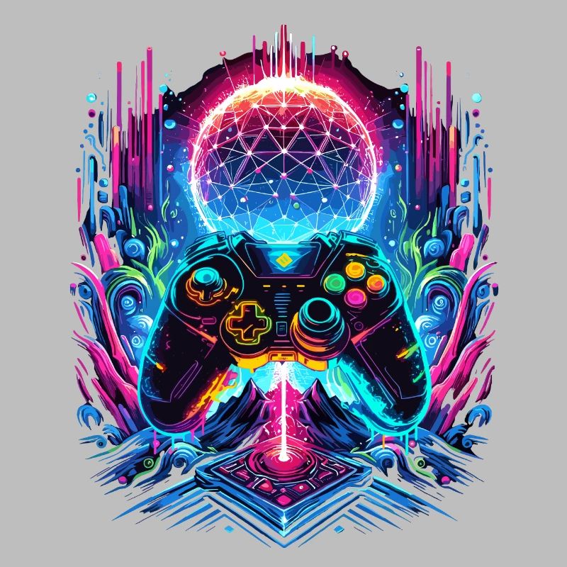 Manette de jeu Cyberpunk de Synthwave