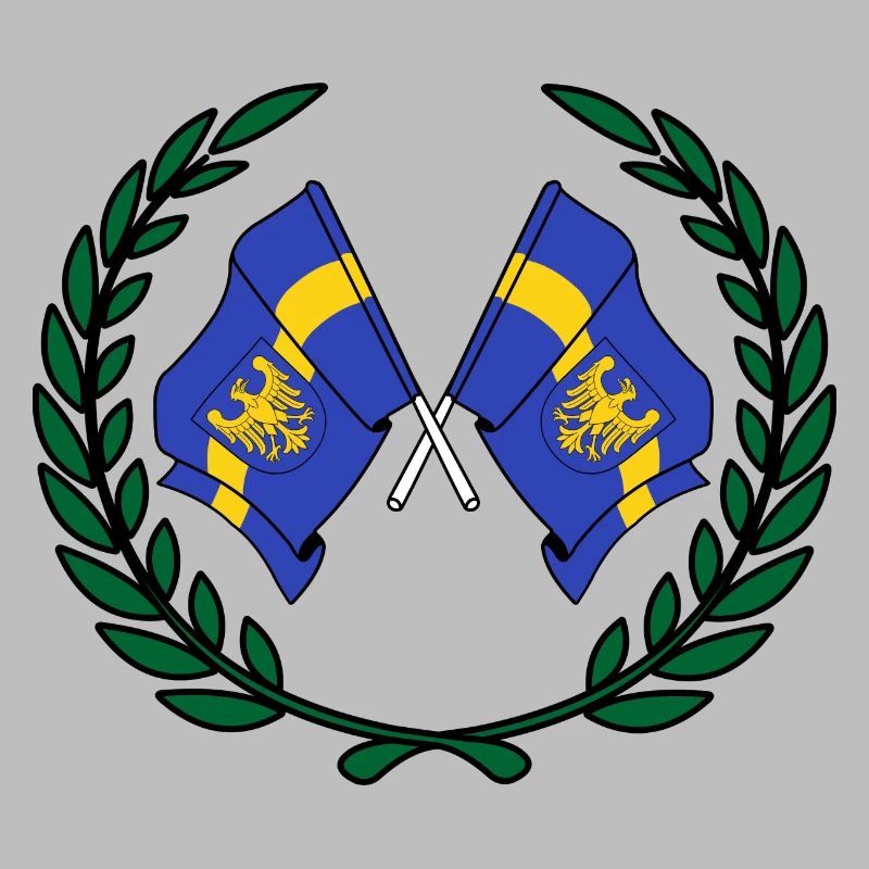 Flags Silesia laurel wreath