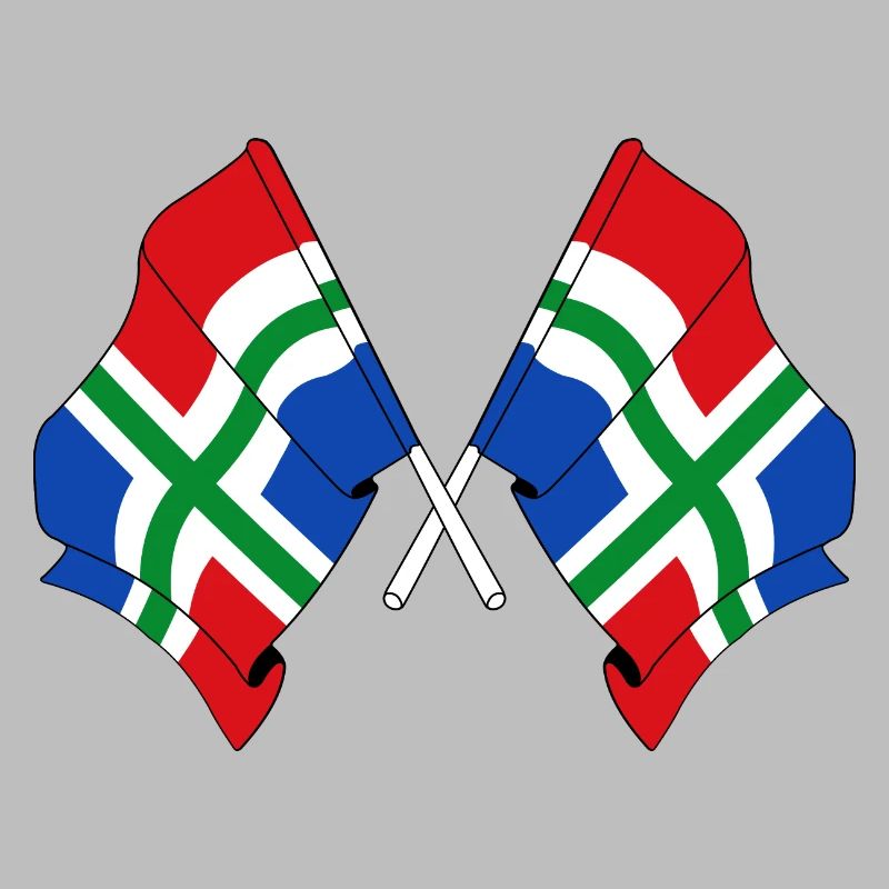 Deux drapeaux de la province de Groningen