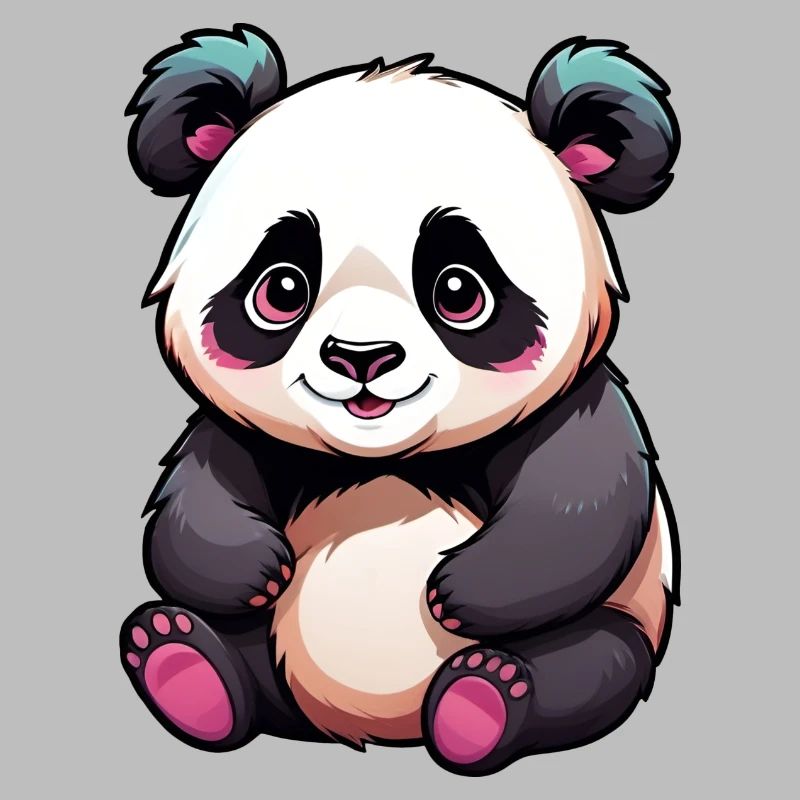 Mignon dessin animé panda ours