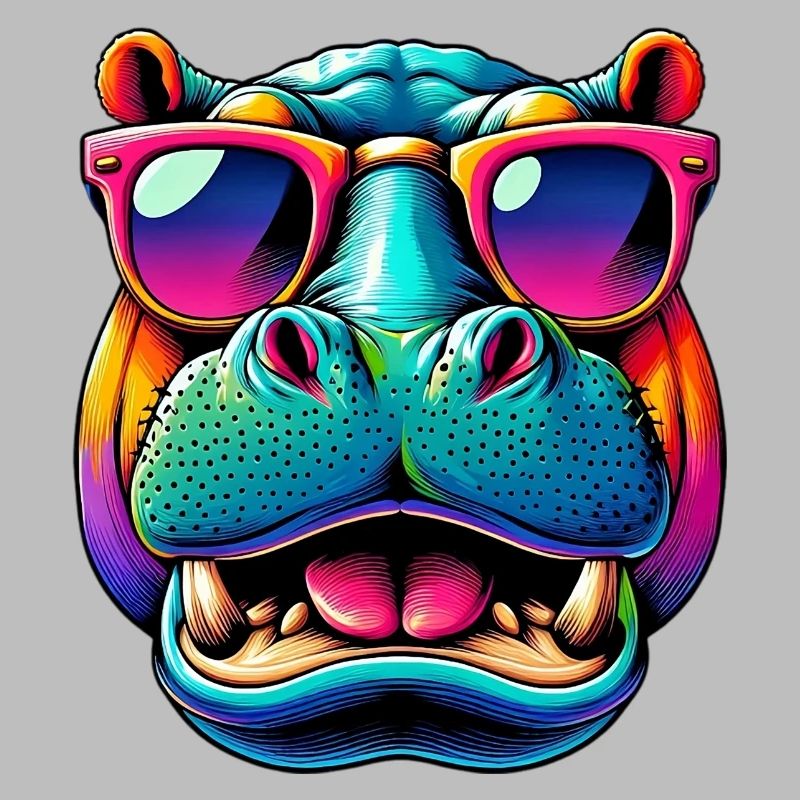 Nilpferd mit Sonnenbrille