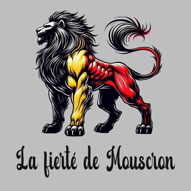 Mouscron Löwe Flaggen Design