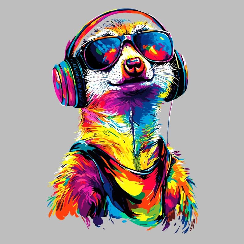 Erdmännchen Sonnenbrille Bunt Süßes Erdmännchen