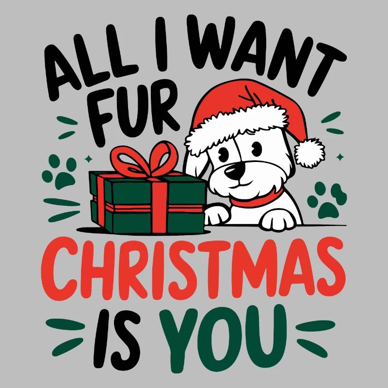 Festive Puppy Christmas Message Design