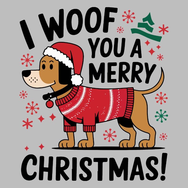 Festlicher Hund im Weihnachtspullover