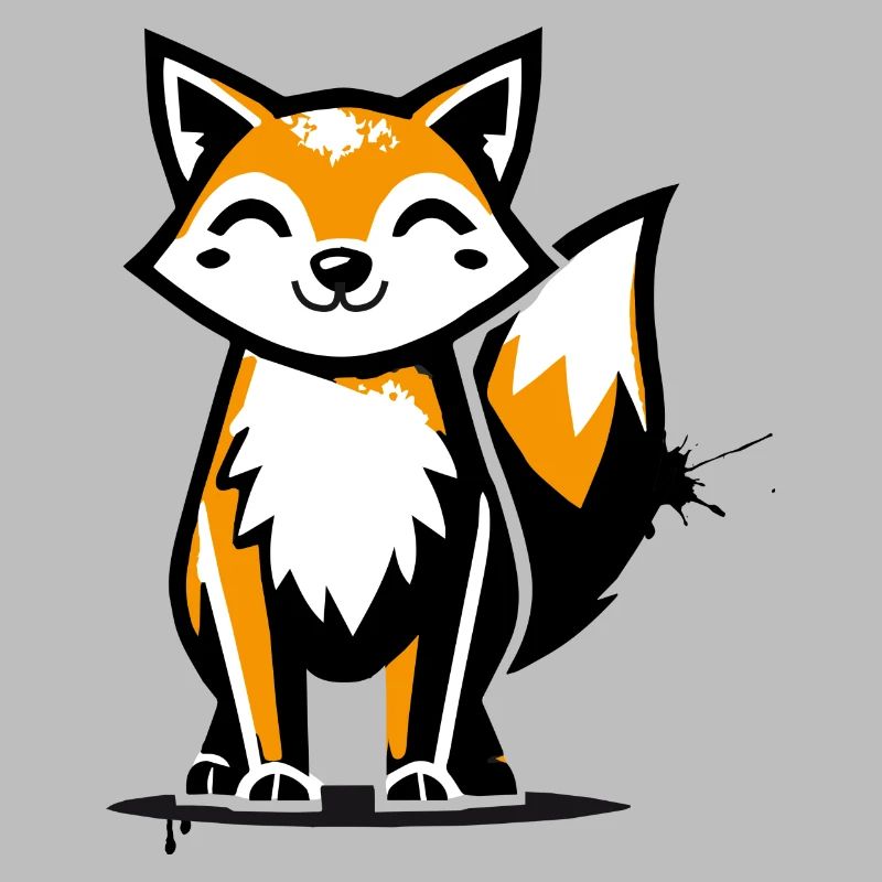 Moderner Fuchs im Stencil Graffiti-Design