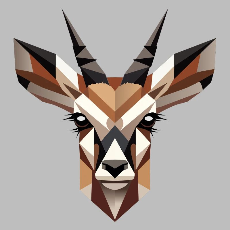 Geometric antelope head – elegance and wilderness