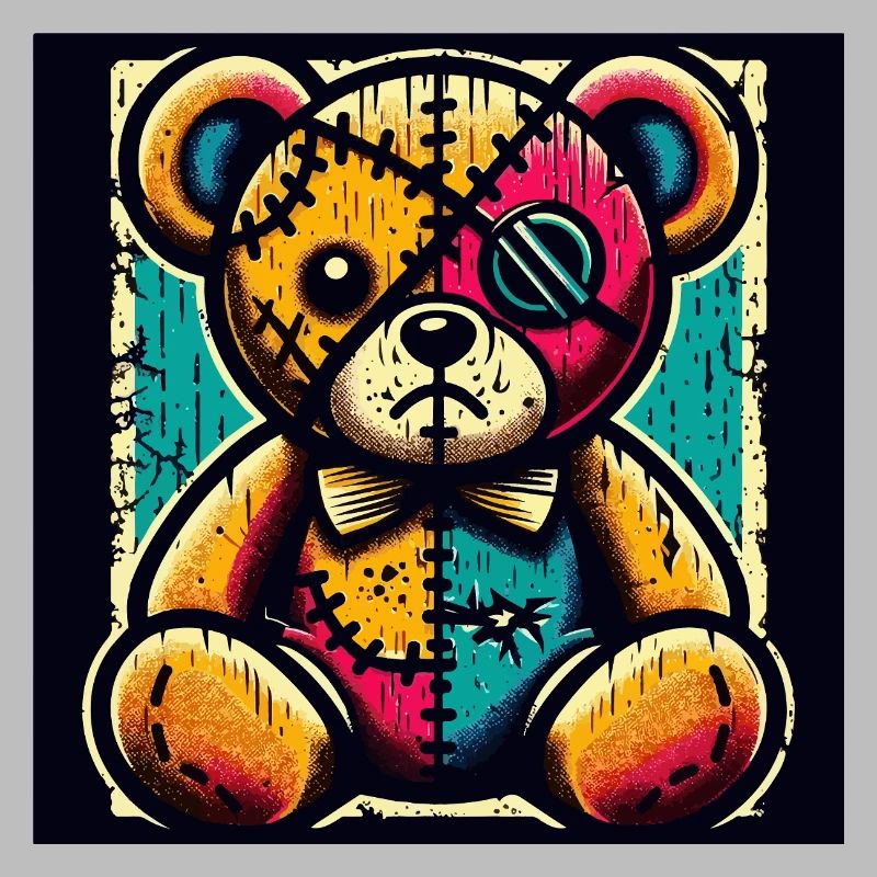 Art de l’ours en patchwork avec charme vintage