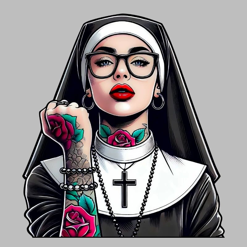 Religieuse avec tatouage