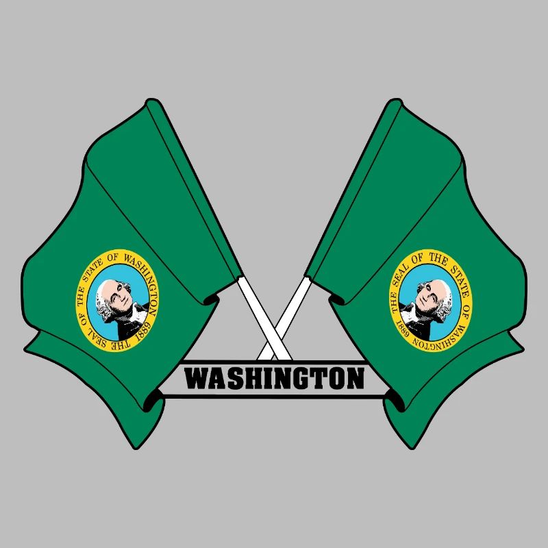 Zwei Flaggen mit dem Text WASHINGTON