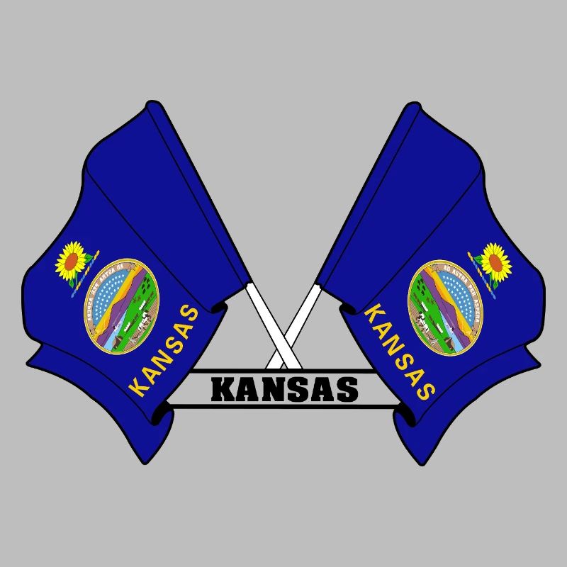 Zwei Flaggen mit dem Text KANSAS