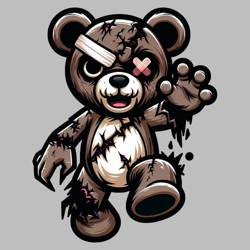 Zerzauster Teddybär mit Narbe