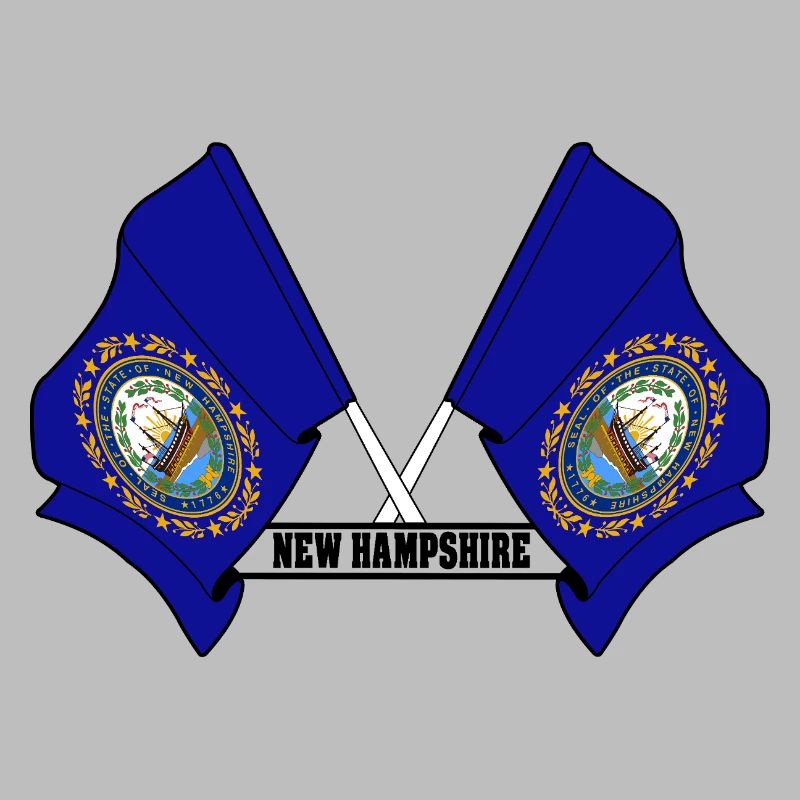 Texte à deux drapeaux NEW HAMPSHIRE