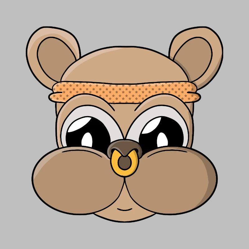 Cute bear with piercing