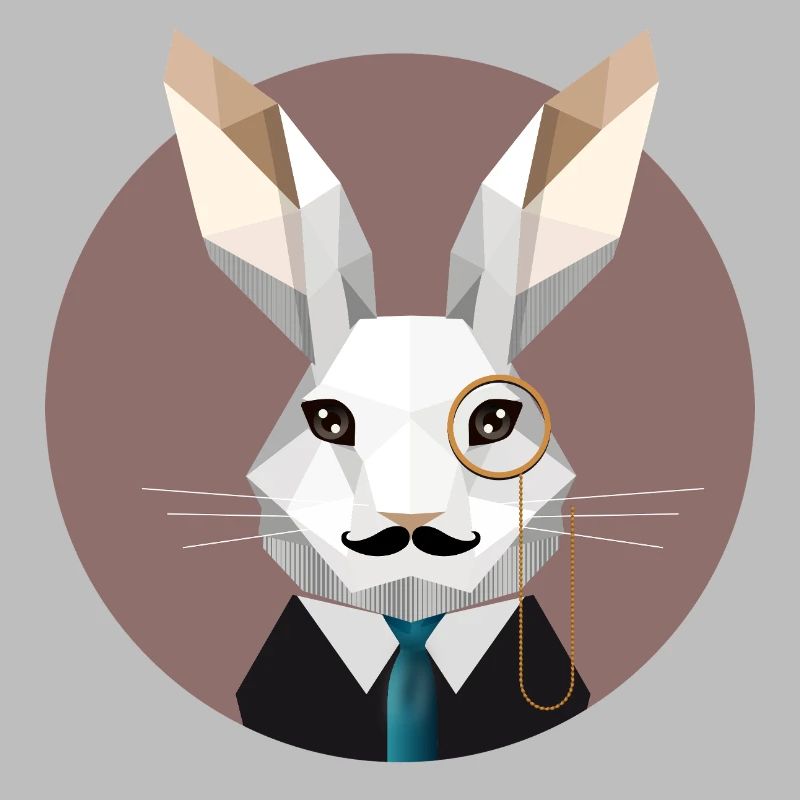 Elegant Easter Bunny with Monocle & Mustache