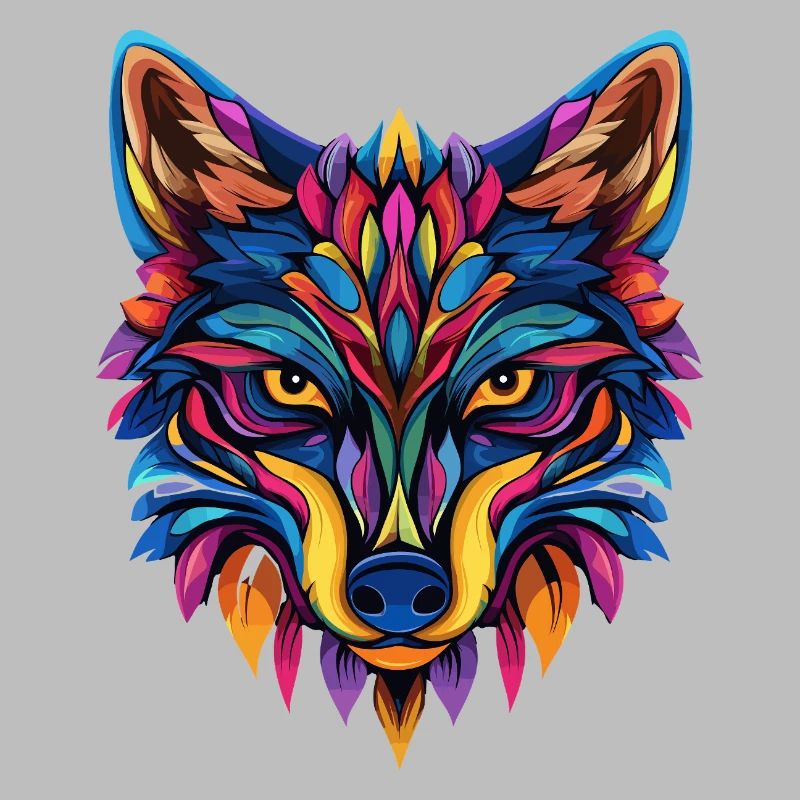 Illustration de Loup coloré