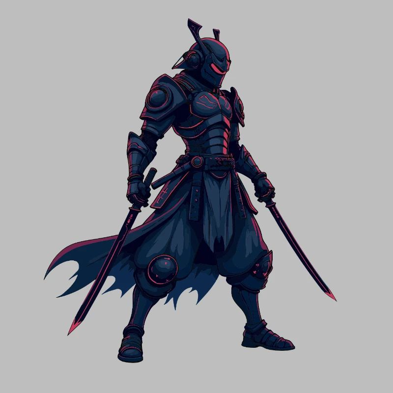 Cyber Samurai Warrior Illustration